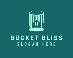 Green House Paint Bucket logo design