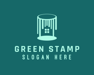 Green House Paint Bucket logo design