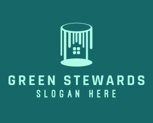 Green House Paint Bucket logo design