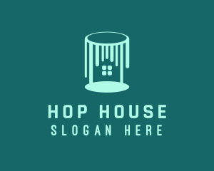 Green House Paint Bucket logo design