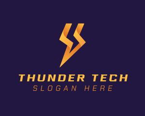 Gradient Bolt Thunder logo design