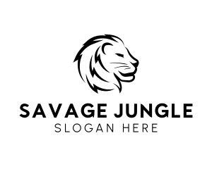 Jungle Lion Head logo design