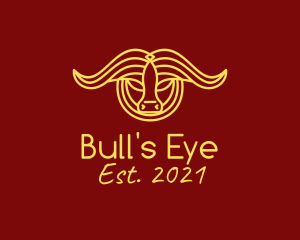 Yellow Taurus Bull  logo design