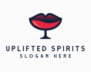 Lip Wine Glass Bar logo design