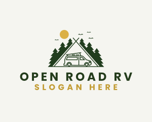 Camping Van Tent logo design