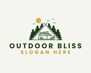 Camping Van Tent logo design