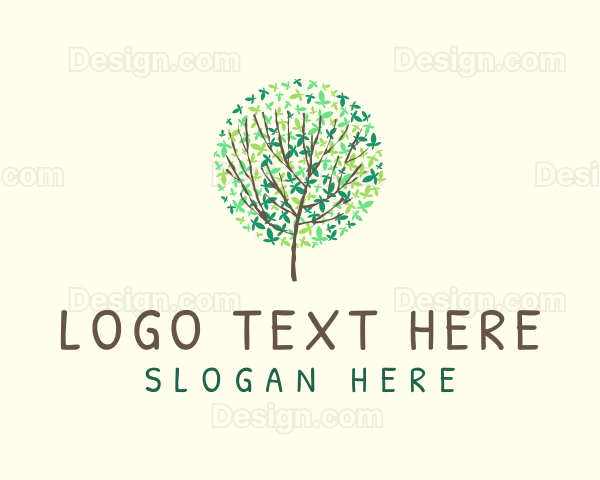 Colorful Tree Butterfly Logo