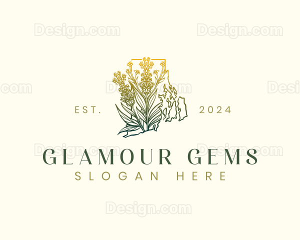 Rhode Island Goldenrod Flower Logo