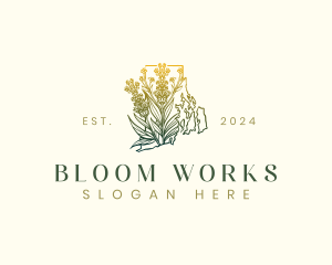 Rhode Island Goldenrod Flower logo design