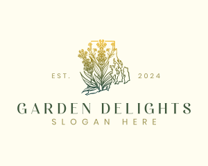 Rhode Island Goldenrod Flower logo design