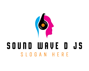 Music DJ Headphones logo design