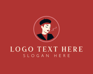 Woman Smoking Cigarette logo