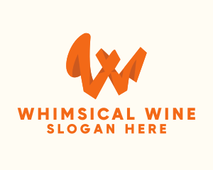 Orange Letter W logo design