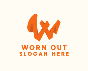 Orange Letter W logo design