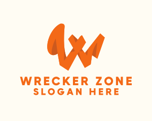 Orange Letter W logo design