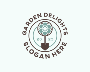 Flower Shovel Gardening logo design