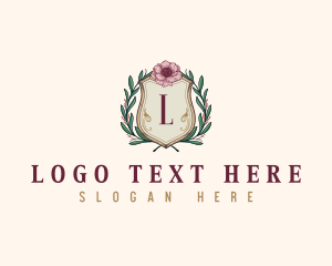 Floral Crest Wreath logo