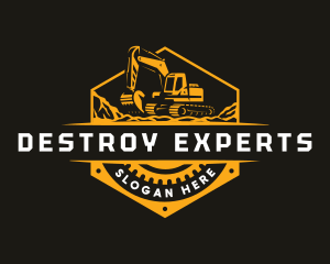 Construction Excavator Digger logo design