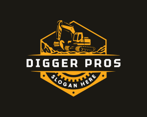 Construction Excavator Digger logo design