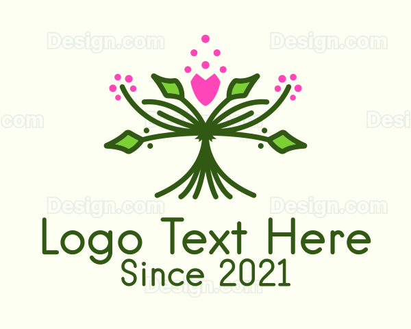 Symmetrical Flower Bouquet Logo