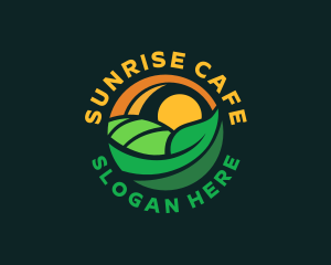 Leaf Farm Sunrise Field logo design