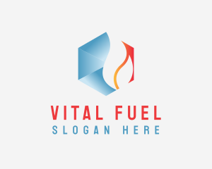 Fire Ice Hexagon Energy logo design