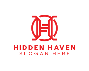 Red Modern H logo design