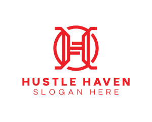 Red Modern H logo design