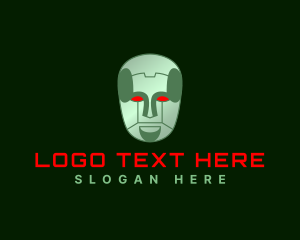 Artificial Intelligence Robot Head logo