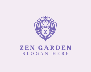 Floral Shield Garden logo design