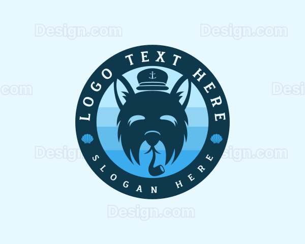 Maritime Captain Dog Logo