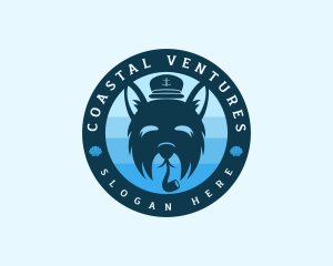 Maritime Captain Dog logo design