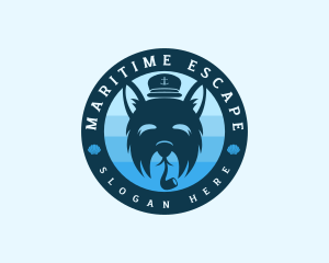 Maritime Captain Dog logo design