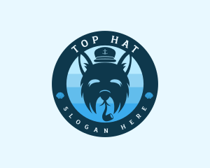 Maritime Captain Dog logo design