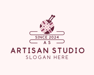 Yarn Knitting Craft logo design