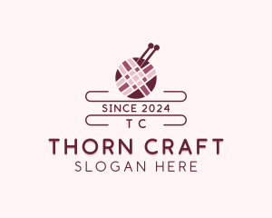 Yarn Knitting Craft logo design