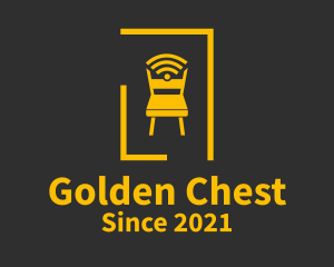 Golden Chair Wifi  logo design