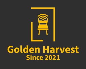 Golden Chair Wifi  logo design