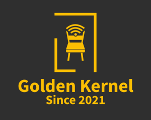 Golden Chair Wifi  logo design