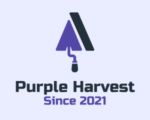 Purple Trowel Roof  logo design