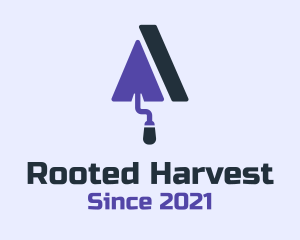 Purple Trowel Roof  logo design