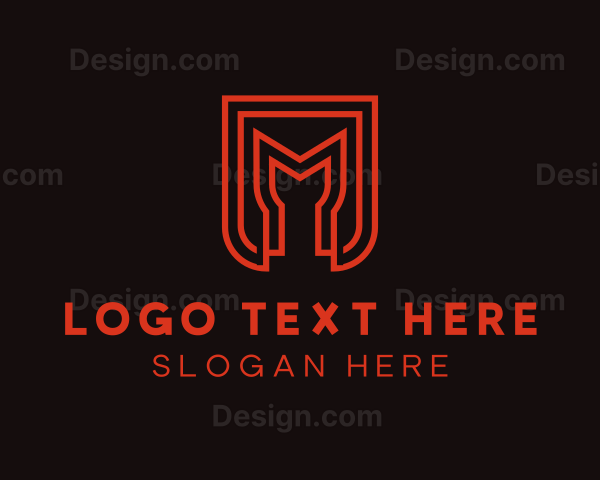 Industrial Monoline Letter M Logo