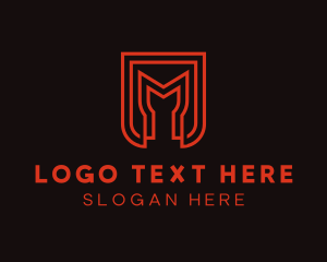Industrial Monoline Letter M logo