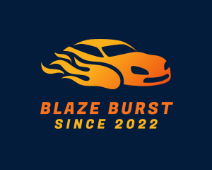 Flaming Race Car logo design