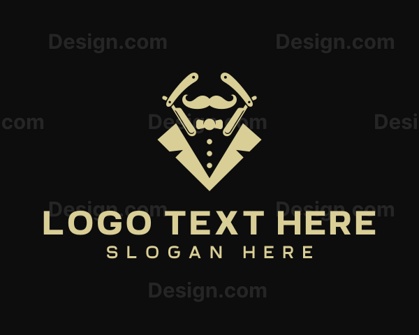 Gentleman Mustache Razor Logo