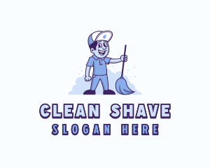 Cleaning Custodian Janitor logo design