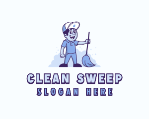 Cleaning Custodian Janitor logo design