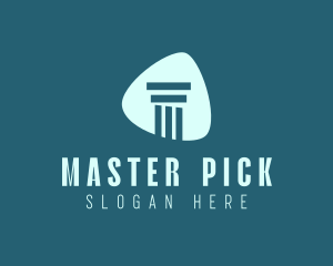 Guitar Pick Pillar Construction logo design