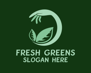 Leaf Gardening Hand  logo design