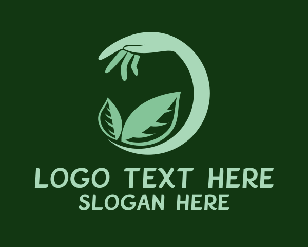 Leaf Gardening Hand  logo